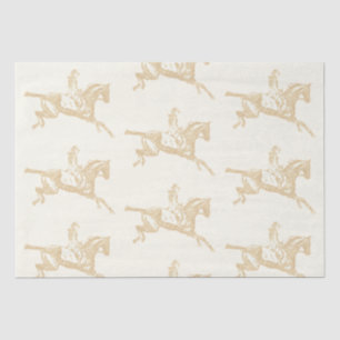 Papier Mousseline Vintage Gold Beige Girl équitation