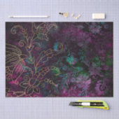 Papier Mousseline Vintage Gold Floral Grunge Damask (Artisanat)