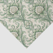 Papier Mousseline Vintage green botanical pattern (Détail)