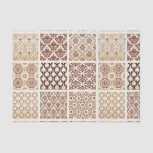 Papier Mousseline Vintage, grunge, damassé motif collage, victorien