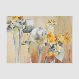 Papier Mousseline Vintage Hannah Overbeck Fleurs jaunes Art nouveau