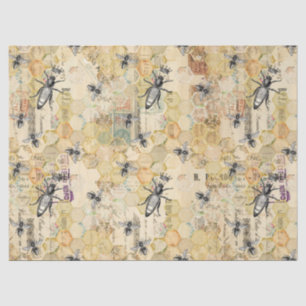 Papier Mousseline Vintage Honey Bee Series Design 12 Tissu Paper