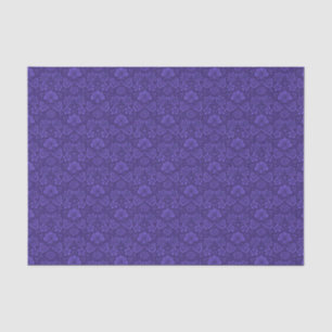 Papier Mousseline Vintage Indigo Damask Paisley Floral