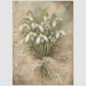 Papier Mousseline Vintage-inspired Snowdrop Bouquet Decoupage (Recto)