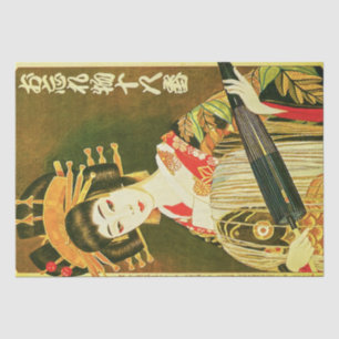 Papier Mousseline Vintage japonais Geisha, Wasaga Papier Umbrella Ar