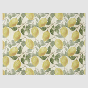 Papier Mousseline Vintage Lemons Feuille Botanique