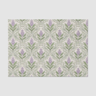 Papier Mousseline Vintage lilas floral botanique damassé crème symét