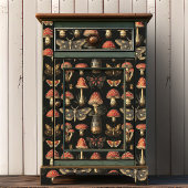 Papier Mousseline Vintage Magic Mushroom Moths Dark Academia