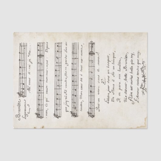 Papier Mousseline Vintage manuscrit Français Twinkle Little Star (Recto)