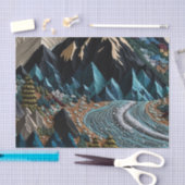 Papier Mousseline Vintage Mariage Boho Mountains Enveloppement Papie (Artisanat)