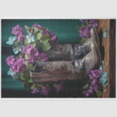 Papier Mousseline Vintage Mariage Cowboy Bottes Découpage (Recto)