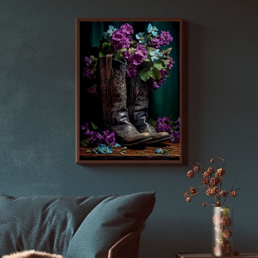 Papier Mousseline Vintage Mariage Cowboy Bottes Découpage