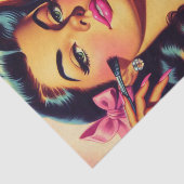 Papier Mousseline Vintage mignonne fille maquillage (Détail)