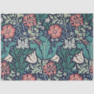 Papier Mousseline Vintage motif floral, William Morris