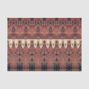 Papier Mousseline Vintage Motif Tribal rouille Orange Taureau