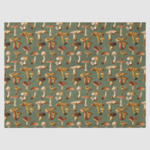 Papier Mousseline Vintage Mushrooms sur décopage vert