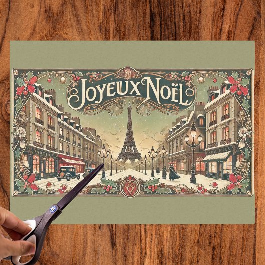 Papier Mousseline Vintage Noel à Paris