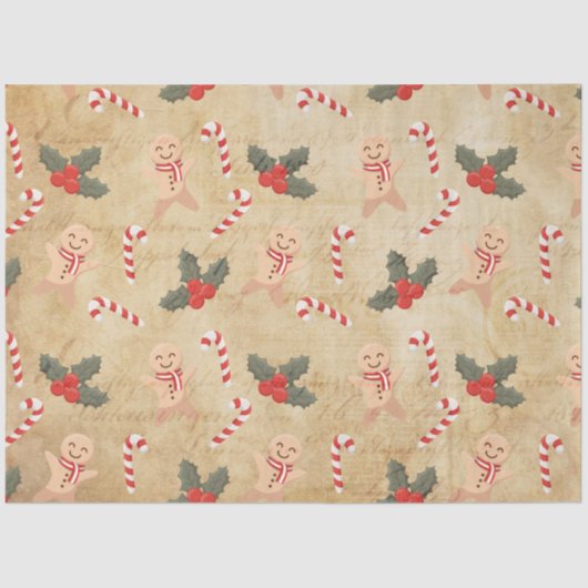 Papier Mousseline Vintage Noël Mix Series Design 7 (Recto)