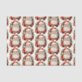 Papier Mousseline Vintage Noël Père Noël Motif souriant (Recto)