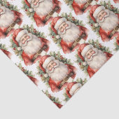 Papier Mousseline Vintage Noël Père Noël Motif souriant (Détail)