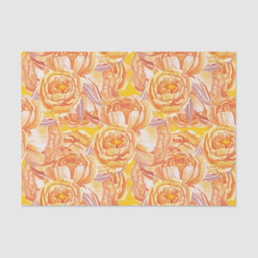 Papier Mousseline Vintage Orange Brûlé (Recto)