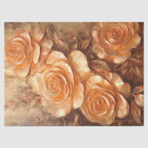 Papier Mousseline Vintage orange vif rose marron clair