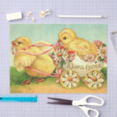 Papier Mousseline Vintage Pâques Joyeux Chicks Papier Tissu (Artisanat)