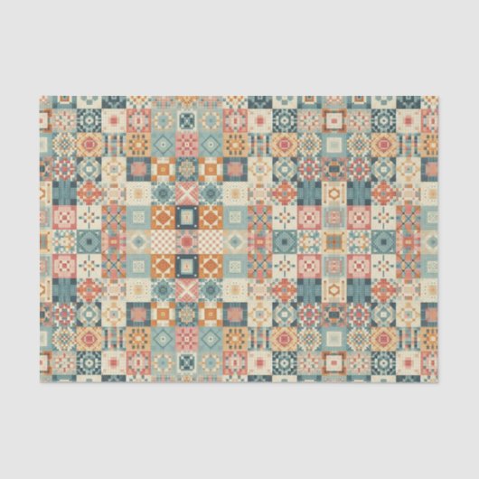 Papier Mousseline Vintage, patchwork, paré (Recto)