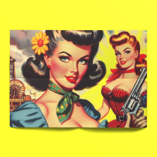 Papier Mousseline Vintage Pâte Western Girls