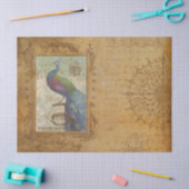 Papier Mousseline Vintage Peacock Brown Antique Papier (Artisanat)