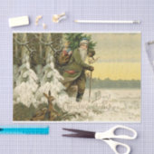 Papier Mousseline Vintage Père Noël Noël Victorien (Artisanat)
