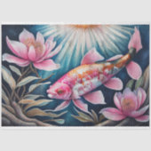 Papier Mousseline Vintage Pink Koi poisson déroupage (Recto)