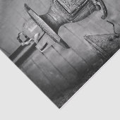 Papier Mousseline Vintage Poêle Rustique Noir Et Blanc (Détail)