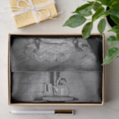 Papier Mousseline Vintage Poêle Rustique Noir Et Blanc (Cadeau)