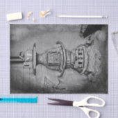 Papier Mousseline Vintage Poêle Rustique Noir Et Blanc (Artisanat)