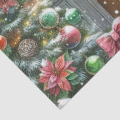 Papier Mousseline Vintage Porte de Noël Wreath (Détail)