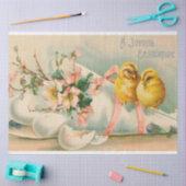Papier Mousseline Vintage Poulet Vacances de Pâques (Artisanat)