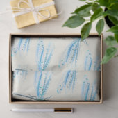 Papier Mousseline Vintage Pretty Blue Motif (Cadeau)