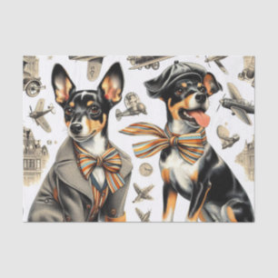 Papier Mousseline Vintage Rat Terrier sans fil