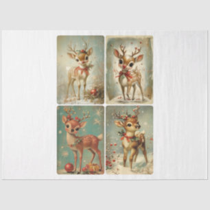 Papier Mousseline Vintage Retro Deer