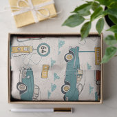 Papier Mousseline Vintage Road Trip Pattern (1) (Cadeau)