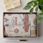 Papier Mousseline Vintage Road Trip Pattern (2) (Cadeau)