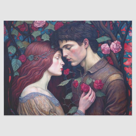 Papier Mousseline Vintage Romance Amateurs Couple Decoupage (Recto)