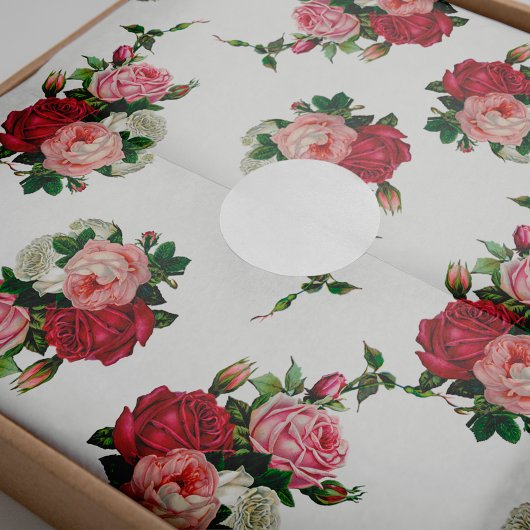 Papier Mousseline Vintage Rose-Arrière - plan blanc