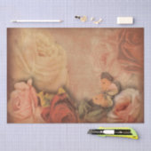 Papier Mousseline Vintage Rose et papillon chic (Artisanat)