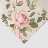 Papier Mousseline Vintage rose Floral (Détail)