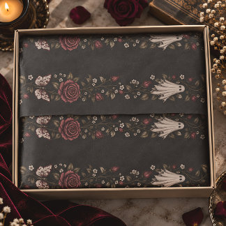 Papier Mousseline Vintage Rose Papillon Fantôme Gothique Halloween