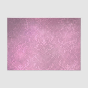 Papier Mousseline Vintage rose pourpre damassé