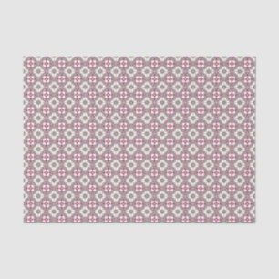 Papier Mousseline Vintage rose rouge Barcelone Carreaux Fleur Ribbon