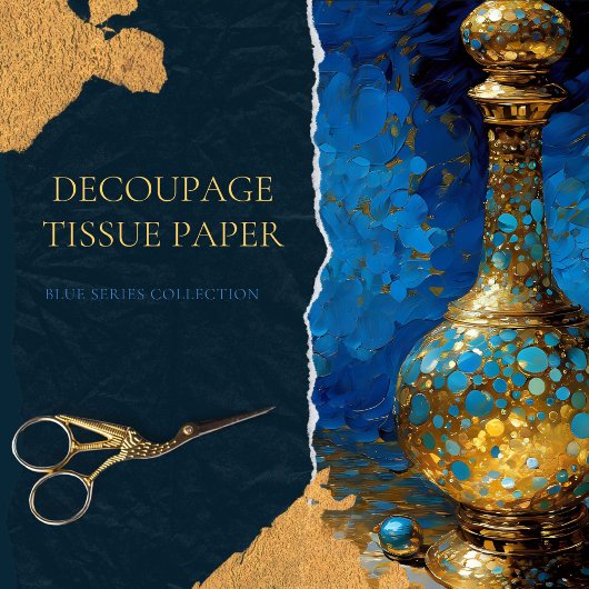 Papier Mousseline Vintage Russe Genie Botté Stilllife Découpage